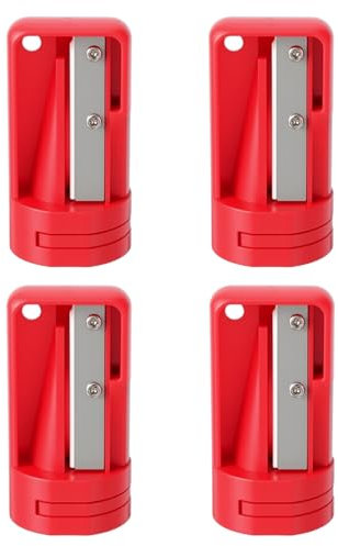 4 Stück Bleistiftspitzer, Tischler Bleistiftspitzer, Anspitzer für Zimmermannsbleistift, Zimmermanns-Bleistiftspitzer, Holzarbeiten, Bleistiftschneider für Holzbearbeitung, Rot