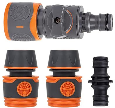Garden Hose Connectors and Fittings Set,Double Male Hose Connectors-2Pcs End Quick Connectors for Hose Pipe Fitting 1/2 Plastic Tap Connector-Garden Regulator Valve Fitting Connect Adaptor Tool