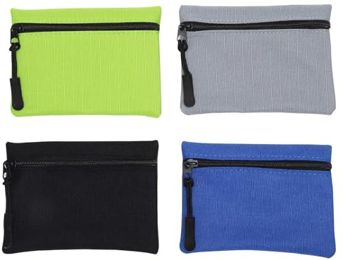 KQDRAVINE 4 Pezzi Porta Monete, Mini Borsellino in Tessuto Oxford, Piccolo Borsellino Portamonete Portatile con Cerniera, Portamonete Come Portachiavi, Astuccio per Chiavi