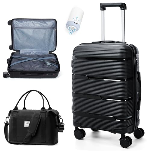 SZLX Valigia Ryanair 55x40x20 Sottovuoto con Pompa Valigia Bagaglio a Mano Easyjet Sottovuoto Valigia Trolley Leggero e 4 Ruote, Lucchetto serratura a codice, Trolley Resistenti da Viaggio