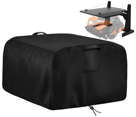 Abdeckung für WORX WA0825 Mähroboter, 420D Oxford Wasserdichter 80x78x51cm | Automatischer Rasenroboter, Wasserdicht, Schnallenriemen und Handhaben, Einfach zu reinigen, UV-Schutz, für WORX WA0825