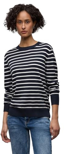 Street One Gestreifter Pullover deep Blue 40