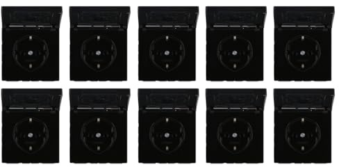 10x Jung LS1520KLSW SCHUKO Steckdose m.Klappdeckel Schwarz Serie LS