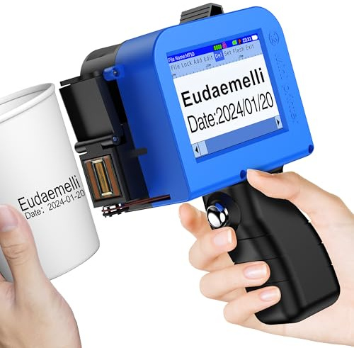 MINI127 Imprimante à Jet d'encre Portable et Manuelle - pour Texte/Logo/Code QR/Code-Barres/Date/Numéro de Lot/Série,Mini par Jet d'encre Industriel sur Carton/Métal/Plastique/Céramique (2-12,7 mm)