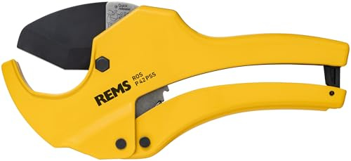 REMS ROS P 42 PSS (Einhand Rohrschere, mit Schnellrücklauf, für Kunststoff- und Verbundrohre, mit Ratschenvorschub, bis D 42 mm, 1 5/8, Handwerker Zubehör) 291460 RPSS