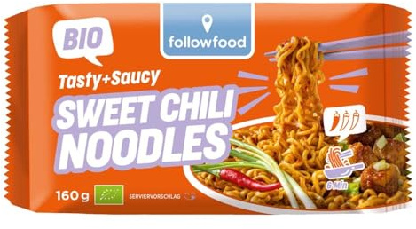 followfood Instant Noodles, Sweet Chili + Tasty, 160g