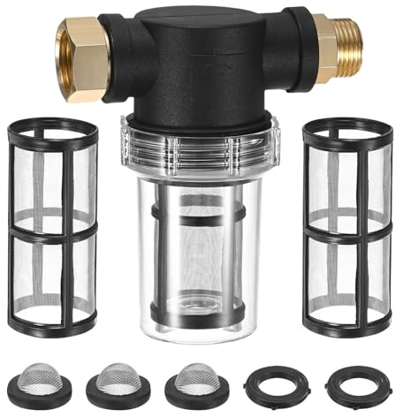 M METERXITY 1-Pack Garden Hose Filter 100 Mesh Screen, 3 Colors | Sediment Filter Attachment, For Water Broom, Pressure Washer Hose, Undercarriage Cleaner, Pressure Washer Pump