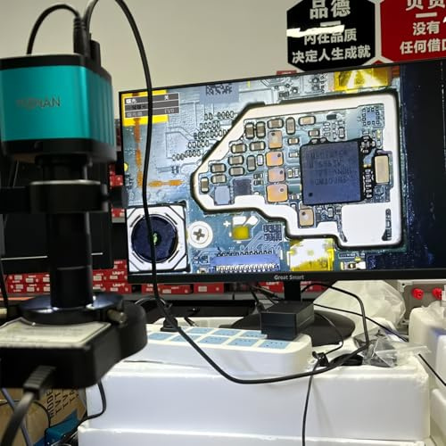 Lötmikroskop, 60 MP, 48 MP, 4 K, USB, HDMI, VGA, digitales Video, Monokular-Mikroskop, Kamera, Kontinuszoom, 180 x 215 x, Löttelefon-Reparaturwerkzeuge (1080p, VGA, 130x)
