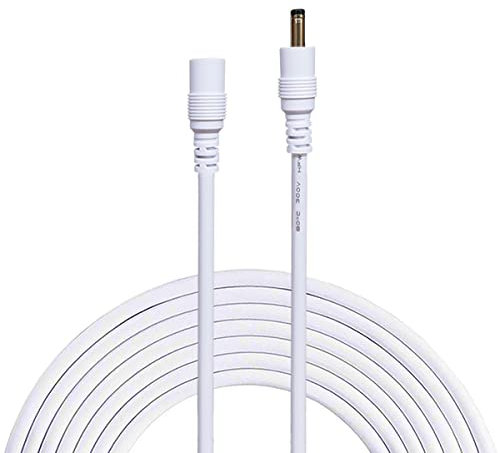 Liwinting 5m/16.4ft DC Power Extension Cable 1.35mm / 3.5mm Male to Female Jack DC Power Cord Extension Cable for Cameras, Power Adapter, Parking Reverse Camera, Wireless IP Camera - White
