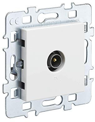 DEBFLEX Pared Antena Toma Simple Gama Informal – Mecanismo de TV + Tapa Blanca + Soporte de Metal 742936, 35