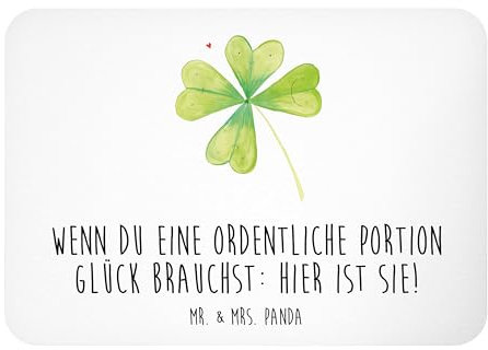 Mr. & Mrs. Panda Magnet Blume Kleeblatt - Geschenk, Glücksbringer, haftmagnet, Motivation, Glück, whiteboardmagnet, Neuanfang, Fridge, Garten, Kühlschrankmagnet, zettelhalter, Umzug