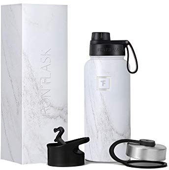 Metal Water Bottle with Straw Lid - 950ml 3 Lids - Stainless Steel Double-Walled Insulated Vacuum Leakproof - Sports Gym Camping Hiking Hydration School Kids