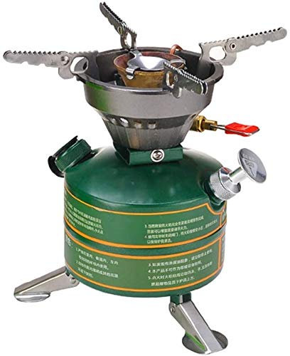 KDKDA Fornello da Campeggio Fornello a Gas Fornello in Acciaio fornello a Gas Ultra Leggero e Resistente Mini Cottura Impermeabile Antivento Escursioni Trekking Campeggio Verde