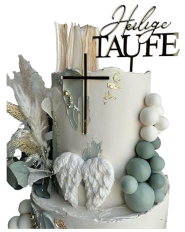 Caketopper Heilige Taufe mit Kreuz I Tauftorte I Tortendekoration I Topper I Tortenaufsatz