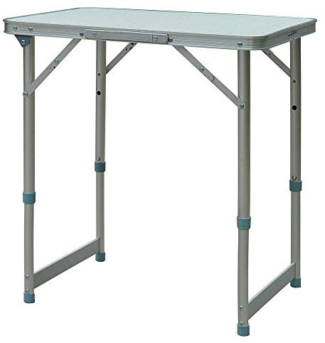 Outsunny Table Pliante Table de Camping Table de Jardin Hauteur réglable Aluminium MDF Blanc