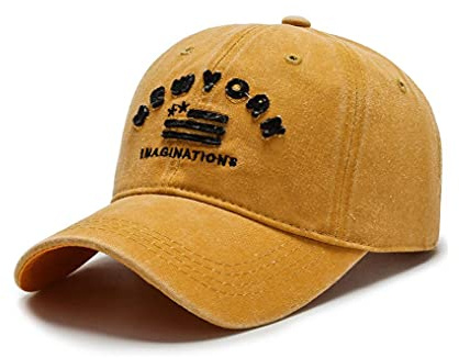 XibeiTrade New York Baumwoll-Baseballkappe NY Damen Herren Casual Sport Outdoor Hut Gr. M, gelb