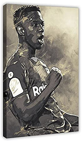 YINGXI Ansu Fati Fußball-Poster Leinwand Wandkunst Dekor Druck Bild Gemälde für Wohnzimmer Schlafzimmer Dekoration Rahmen: 40 x 60 cm
