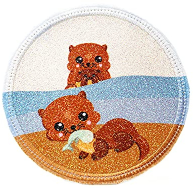 Glitzer - Klett - Patch für den Schulranzen oder Rucksack optional mit Namen | 54 Motive | auch als Anhänger oder zum Aufbügeln | super Geschenk zu Einschulung