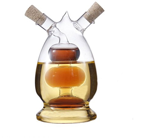 ELETON Bubble Design Oil and Vinegar Bottle, 2 in 1 Transparent Dual Glass for Kitchen Cooking Container