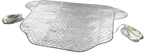 Walser Premium Auto Frontscheiben Abdeckung mit Seitenspiegelschutz L Frontscheibenabdeckung Winter Frostschutz Auto Frontscheibe Scheibenabdeckung Auto Winter Autoabdeckung Winter 157x126 cm