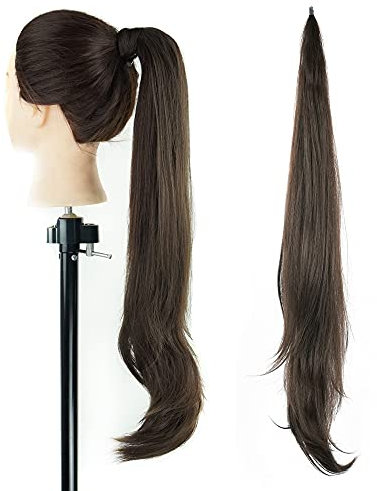 IMISSU Haarverlängerung Pferdeschwanz Flexibles Haar Pferdeschwänze Haarteile Synthetische Perücke (Braun)