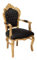 BISCOTTINI Barock Sessel 107x60x60cm | Louis XVI Stühle schwarz | flippige Sessel | Sonderstil Sessel | Barock Stuhl | Louis Stühle