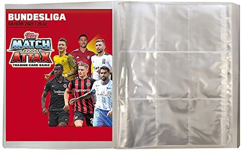 collect-it Topps Match Attax 2021/22 - Sammelalbum mit 1 Leere Mappe und 40 Hüllen, Weiß, 105mm x 148mm