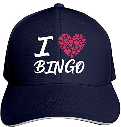 Love Bingo Unisex Baseball Cap Verstellbare Sport Sandwich Cap Trucker Hats Hip Hop Dad Hat für Männer Frauen