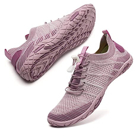 Badeschuhe Herren Damen Barfußschuhe Wasserschuhe Schwimmschuhe Strandschuhe für Surfen,Tauchen,Bootfahren,Gymnastik Fitness (Lila, 40EU)
