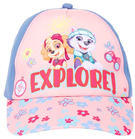 United Labels Paw Patrol Cap für Kinder, Explore Skye und Everest, Rosa Blau, Basecap verstellbar, Kappe für Mädchen