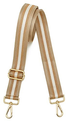 ZOUIQSS Damen Goldfarbene Bunter Schultergurt längenverstellbarer breiter Tragegurt Schultergurt für Handtaschen 3.8cm breit 73-125cm-Schultergurt für Handtaschen((3,5 cm) Helles Kaffeegold)