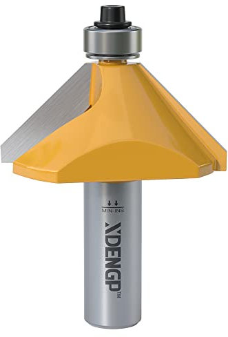 XDENGP 45-Grad-Fasenfräser mit 3/4-Zoll-Schnittlänge, 1,27 cm Schaft, Hartmetallkante, formender Schrägfräser mit Lager, Fasen-Bit, Gehrungswinkelfräser, Werkzeug