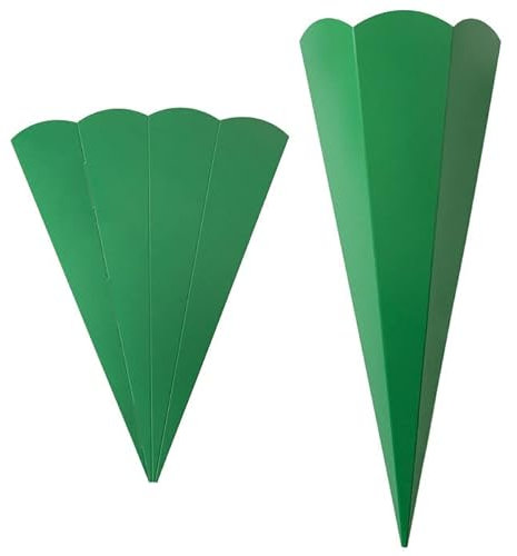 PAINT IT EASY NEU Geschwister-Schultüte Rohling mit Steckverschluß, Stabiler Karton 400g/qm, 6-eckig, 41 cm, 1 Stück, Grün