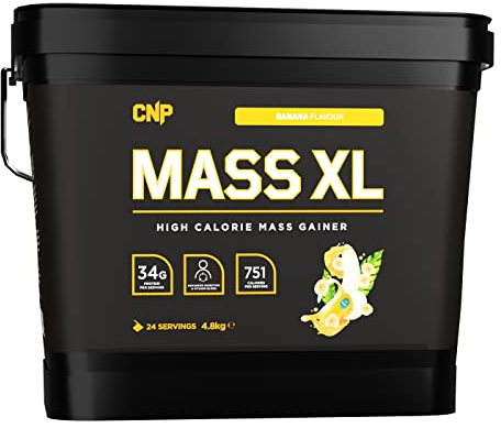CNP Professional Mass XL, High Calorie Lean Mass, Muscle, Weight Gainer Powder 4.8kg, 4 Flavours Available, Vegetarian and Halal (Banana)