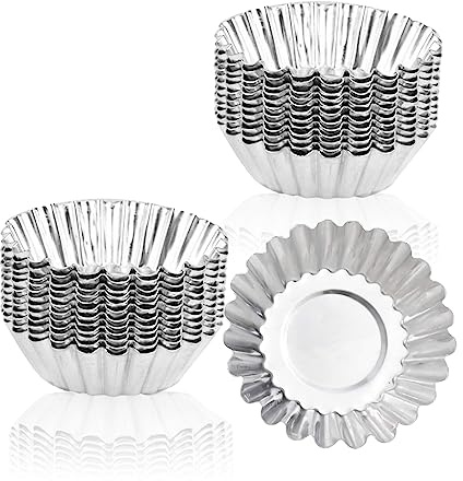 FIBOUND 20 Pièces Mini Moules à Tartelettes Réutilisable Antiadhésif pour Tartes Aux Œufs et Quiches