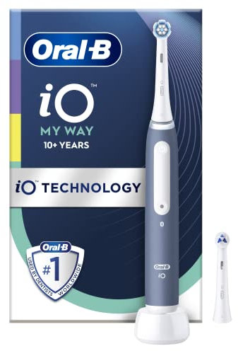 Oral-B My Way Kids Electric Toothbrush, Christmas Gifts For Kids, 2 Toothbrush Heads, 4 Modes With Teeth Whitening, For Ages 10+, 2 Pin UK Plug, Grey