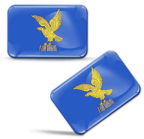 SkinoEu 2 x 3D Gel Aufkleber Friaul-Julisch Venetien Adler Flagge Italien Region Fahne Auto Fahrrad Motorrad Tuning F 245