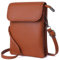 GEEADNB Kleine Crossbody-Taschen für Frauen PU-Leder Handy Portemonnaie mit Schulterriemen (Braun)