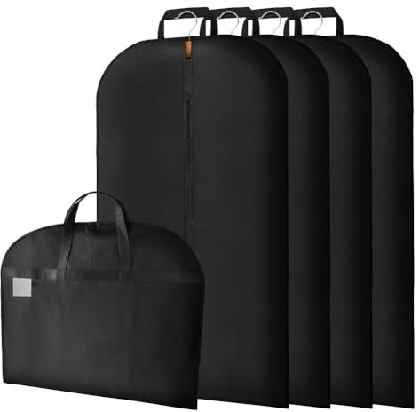 Vicloon 4 Stück Kleidersack, Anzug Schutzhülle, Staubdicht Kleidersäcke, Hochwertiger Anzug Transporttasche Atmungsaktive Anzugtasche für Anzug Jacken und Kleid Aufbewahrung Kleiderhülle (60 * 100cm)