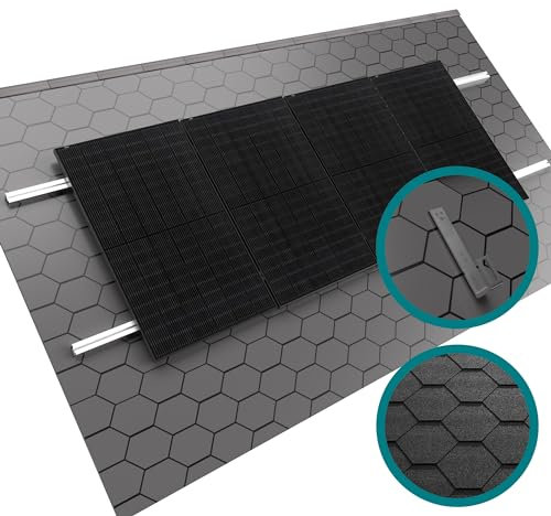 DoitBau - 2x Basis Montageset Bitumendach in Schwarz | Solarmodul Halterung Schrägdach | Photovoltaik Befestigung auf Bitumen | Halterung Balkonkraftwerk | Montageset für Solarmodule