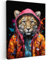 MuchoWow© Leinwand 60x80 cm Deko Schlafzimmer Aesthetic Leinwandbilder Wohnzimmer Gemälde Foto Geschenk Living Room Decoration Graffiti - Leopard - Tiere - Street Art - Schwarz