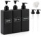 Segbeauty Seifenspender Bad, 3 Stück 500ml Shampoo Spender, Seifenspender Schwarz Matt, Seifenspender Eckig mit Pumpkopf Zusätzlichen und Trichter