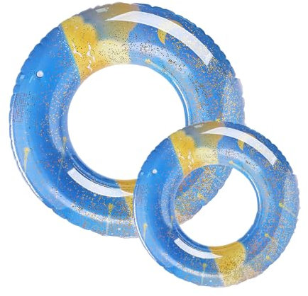 2 salvagente gonfiabile per adulti e bambini, anello gonfiabile in gomma trasparente, per ragazze, donne, uomini, spiaggia, estate, piscina, feste, sport acquatici (meteora)