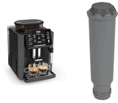 Krups Sensation Kaffeevollautomat, Milchschaumdüse, 5 Getränke & Claris Wasserfilter-Kartusche | F0880 Kaffeevollautomaten | Espresso-/Kaffeemaschinenzubehör, 1 Stück (1er Pack)