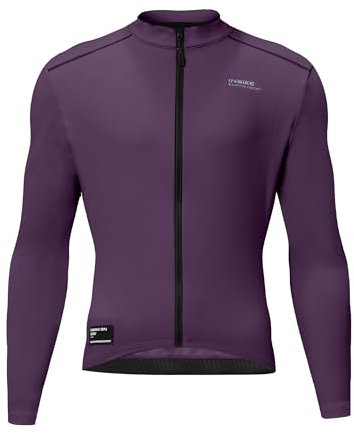 INBIKE Fahrradtrikot Radtrikot Rennrad Trikot Herren Winter Warm Langarm mit Fleece 3 Taschen Slimfit Radtrikot Hochstretchige Elastisch Atmungsaktiv Violett L