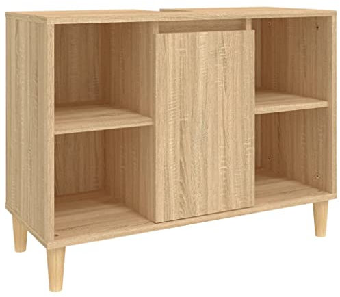 Kangmusi Waschbeckenunterschrank Sonoma-Eiche 80x33x60 cm Holzwerkstoff, kangmusi821287