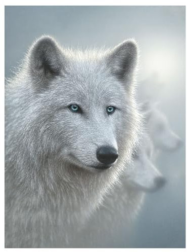 3D LiveLife Lenticular Wall Art Prints - White Out from Deluxebase Ungerahmtes 3D-Poster Wolfshase Ein perfekter Wandfüller Original-Kunstwerk lizenziert vom renommierten Künstler Collin Bogle