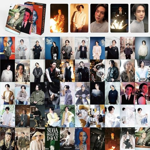 55Pcs Kpop Suga Road To D-Day Photocards Suga D-DAY Solo Album Merch Box Cards Gift Set for Army Fans (Suga D-DAY 2)