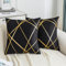 Kissenbezug 45 x 45 cm Schwarzer Sofakissen Herbst Kissenbezüg mit Gold Geometrie Linie Kissenhülle Modernes Dekokissen Samt Zierkissen 2er Set für Schlafzimmer Couch Sofa Bett