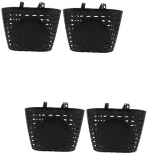 KOMBIUDA 2stücke Abnehmbarer Kunststoff Fahrradkorb Für Junge Mädchen Wasserdichter Und Langlebiger Aufbewahrungskorb Schwarz Für Sichere Ausflüge Mit Dem Laufrad Oder Dreirad